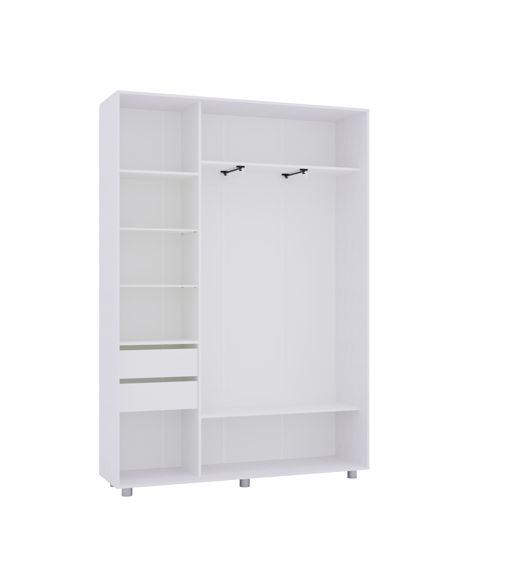 Шкаф-купе PRIME, 160х45х230 Белый с зеркалом