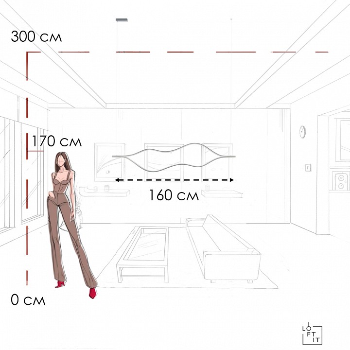 Подвесной светильник Loft it Tape Light 10403/1600 SN