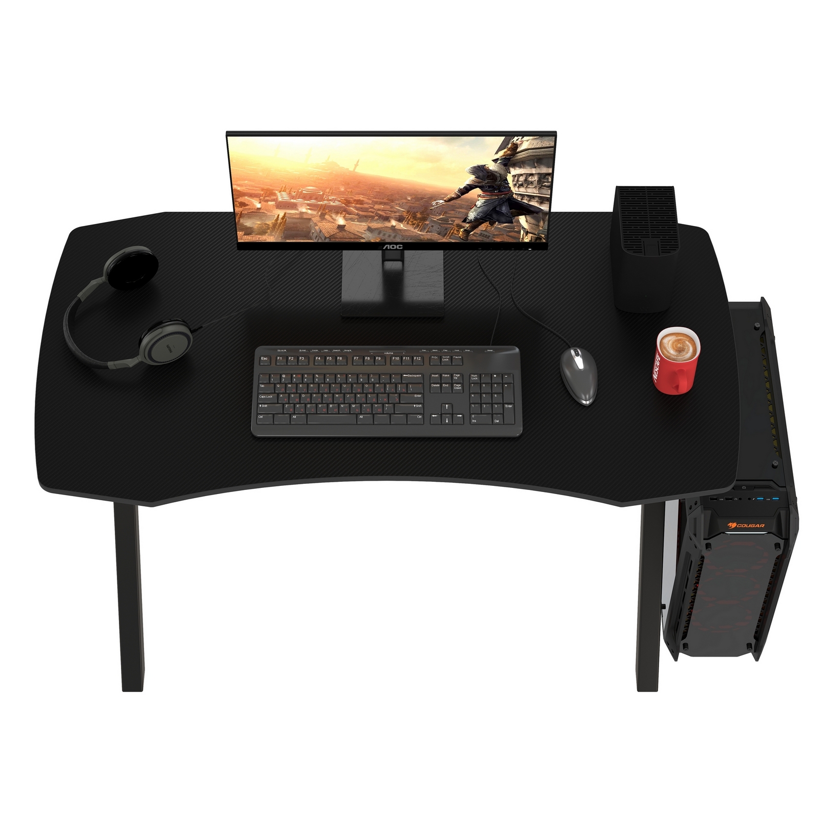 Игровой стол Мебель--24 GT-2310, цвет чёрный, ШхГхВ 120х60х73 см., столешница МДФ 15 мм.(регулировка высоты стола от 72,5 см. до 73,5 см.)